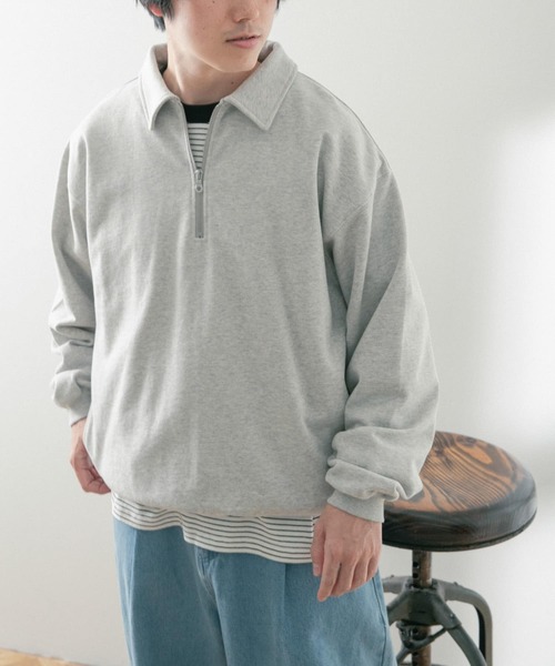 ITEMS URBANRESEARCH（アイテムズ アーバンリサーチ）の「ハーフジップ スウェットプルオーバー（スウェット・メンズ・ブラック/グレー/オートミール・MEDIUM/LARGE）」の19枚目の写真