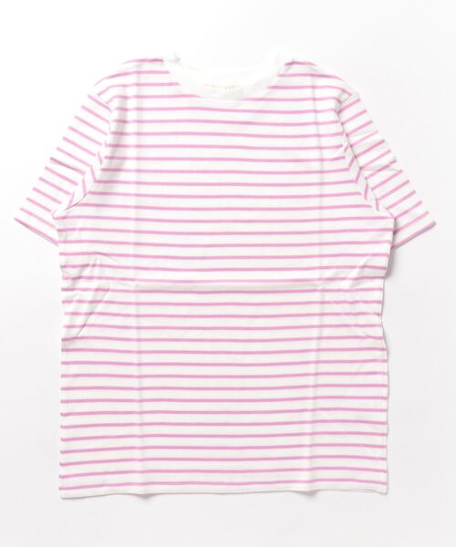 BELLUNA(ベルーナ)の「超長綿100%プルオーバー(Tシャツ/カットソー・レディース・ネイビー/ホワイト/ブラック/セージグリーン/コーラル/チェリーピンク/ネイビー×ホワイト/杢グレー/ローズ/ラベンダー/ホワイト×グリーン/ライム・MEDIUM/LARGE/X-LARGE)」の9枚目の写真