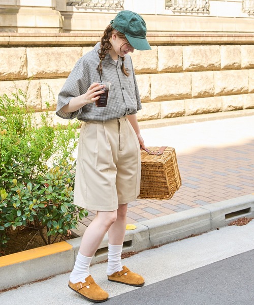 MONO-MART LADY'S（モノマートレディース）の「ヴィンテージライクオープンカラーエンブレム刺繍半袖シャツ（シャツ/ブラウス・レディース・アイボリー/ネイビー/ベージュ/ブラック・M/L）」の18枚目の写真