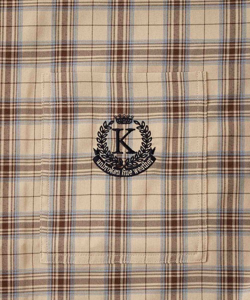 MONO-MART LADY'S（モノマートレディース）の「ヴィンテージライクオープンカラーエンブレム刺繍半袖シャツ（シャツ/ブラウス・レディース・アイボリー/ネイビー/ベージュ/ブラック・M/L）」の22枚目の写真