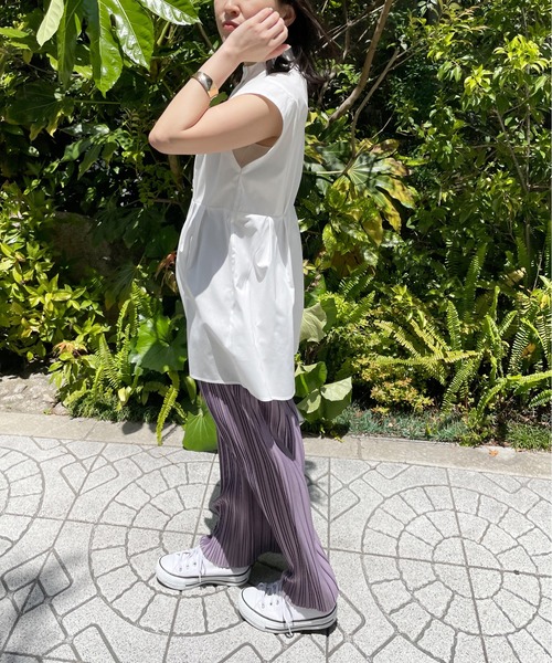 Meli rich（メリーリッチ）の「【セットアップ対応】ランダムプリーツパンツ（その他パンツ・レディース・ブラック/パープル/アイボリー/モカ/グレイッシュベージュ・MEDIUM）」の18枚目の写真