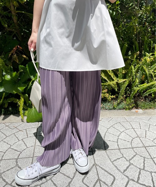 Meli rich（メリーリッチ）の「【セットアップ対応】ランダムプリーツパンツ（その他パンツ・レディース・ブラック/パープル/アイボリー/モカ/グレイッシュベージュ・MEDIUM）」の19枚目の写真