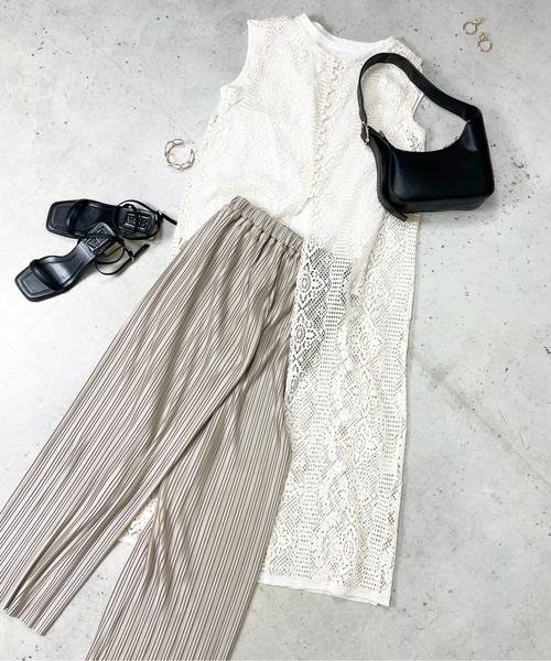 Meli rich（メリーリッチ）の「【セットアップ対応】ランダムプリーツパンツ（その他パンツ・レディース・ブラック/パープル/アイボリー/モカ/グレイッシュベージュ・MEDIUM）」の12枚目の写真