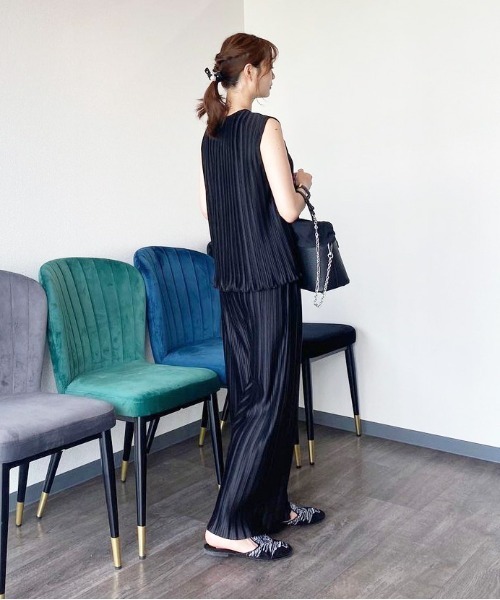 Meli rich（メリーリッチ）の「【セットアップ対応】ランダムプリーツパンツ（その他パンツ・レディース・ブラック/パープル/アイボリー/モカ/グレイッシュベージュ・MEDIUM）」の22枚目の写真