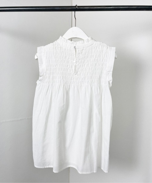 Meli rich（メリーリッチ）の「リネンタッチシャーリングノースリーブブラウス（シャツ/ブラウス・レディース・ネイビー/ホワイト/ライトブルー/ブラック/ピンク/イエロー/オレンジ/ミント・MEDIUM）」の12枚目の写真