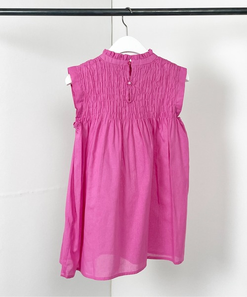 Meli rich（メリーリッチ）の「リネンタッチシャーリングノースリーブブラウス（シャツ/ブラウス・レディース・ネイビー/ホワイト/ライトブルー/ブラック/ピンク/イエロー/オレンジ/ミント・MEDIUM）」の15枚目の写真