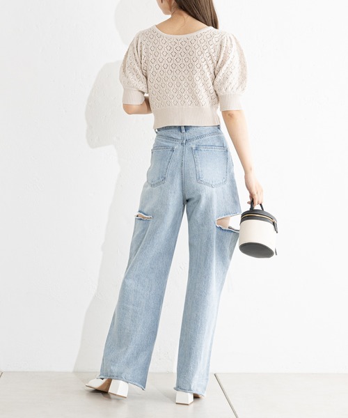 Chico（チコ）の「グログランリボン柄編み2wayニット（カーディガン/ボレロ・レディース・ホワイト系その他2/ブラック/アイボリー/ピンク・FREE）」の10枚目の写真