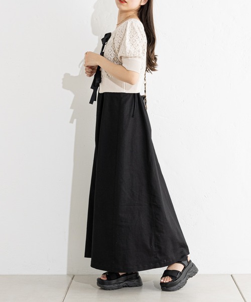 Chico（チコ）の「グログランリボン柄編み2wayニット（カーディガン/ボレロ・レディース・ホワイト系その他2/ブラック/アイボリー/ピンク・FREE）」の12枚目の写真