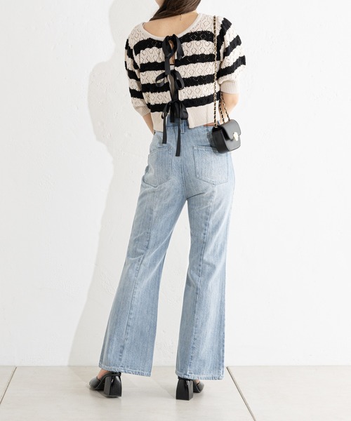 Chico（チコ）の「グログランリボン柄編み2wayニット（カーディガン/ボレロ・レディース・ホワイト系その他2/ブラック/アイボリー/ピンク・FREE）」の18枚目の写真