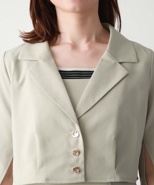 archives（アルシーヴ）の「スリットスリーブシャツジャケット（その他アウター・レディース・アイボリー/ブラック/グリーン・MEDIUM）」の7枚目の写真