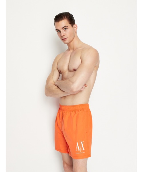 水着 「A|X アルマーニ エクスチェンジ」AXロゴ　スイムショーツ（水着） A|X アルマーニ エクスチェンジAXロゴ サイドラインボートショーツ