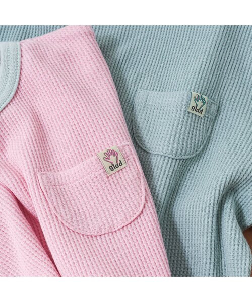 BREEZE(ブリーズ)の「【バイカラー】カラフルワッフルパジャマ(ルームウェア/パジャマ・キッズ・ブルー/オレンジ/ピンク/ライム・130/140/120/100/80/90/110)」の10枚目の写真