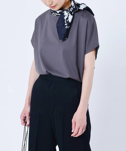 handvaerk(ハンドバーク)の「handvaerk | 60/2 キャップスリーブTシャツ SOLID WOMEN(Tシャツ/カットソー・レディース・ホワイト/ベージュ/ブラック/ダークグレー/ピンク/ライトブルー・S)」の3枚目の写真