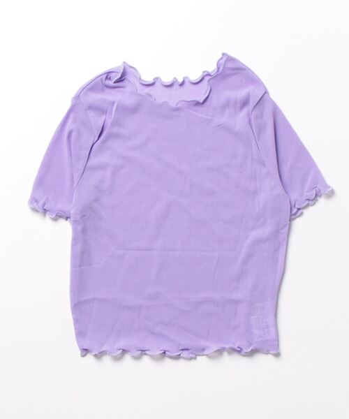 i-dare(アイディア)の「【i-dare】 シースルー シアー 半袖 トップス(Tシャツ/カットソー・レディース・ホワイト/ブラック/アイボリー/ピンク/パープル・FREE)」の17枚目の写真