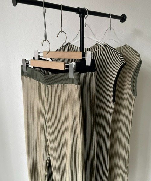 AIC.（エーアイシー）の「配色リブストレートパンツ/セットアップ可能（その他パンツ・レディース・ブラック/カーキ・FREE）」の13枚目の写真