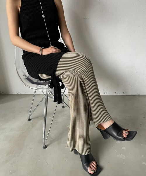 AIC.（エーアイシー）の「配色リブストレートパンツ/セットアップ可能（その他パンツ・レディース・ブラック/カーキ・FREE）」の12枚目の写真