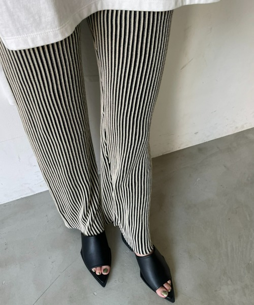 AIC.（エーアイシー）の「配色リブストレートパンツ/セットアップ可能（その他パンツ・レディース・ブラック/カーキ・FREE）」の8枚目の写真