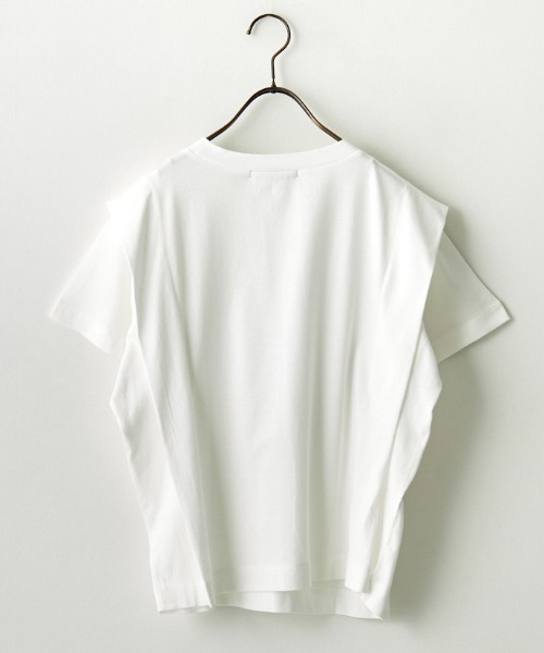 mizuiroind（ミズイロインド）の「[mizuiro ind/ミズイロインド] 肩タッククルーネックカットソー（Tシャツ/カットソー・レディース・ブラック/オフホワイト/ブルー・F）」の5枚目の写真