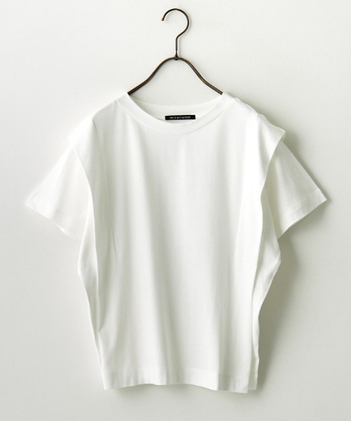 mizuiroind（ミズイロインド）の「[mizuiro ind/ミズイロインド] 肩タッククルーネックカットソー（Tシャツ/カットソー・レディース・ブラック/オフホワイト/ブルー・F）」の9枚目の写真