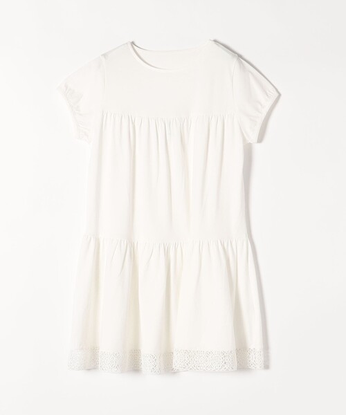 SHIPS any（シップス エニィ）の「SHIPS any:〈洗濯機可能〉ティアード レース チュニック Tシャツ（Tシャツ/カットソー・レディース・ブラック/ホワイト・ONE SIZE）」の3枚目の写真
