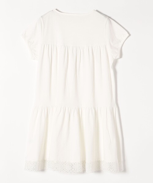 SHIPS any（シップス エニィ）の「SHIPS any:〈洗濯機可能〉ティアード レース チュニック Tシャツ（Tシャツ/カットソー・レディース・ブラック/ホワイト・ONE SIZE）」の4枚目の写真