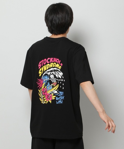 STOCKHOLM SYNDROME（ストックホルムシンドローム）の「【UNISEX】STOCKHOLM SYNDROME／サーフィンスケルトンT 2907416（Tシャツ/カットソー・レディース・ホワイト/ブラック・FREE）」の2枚目の写真
