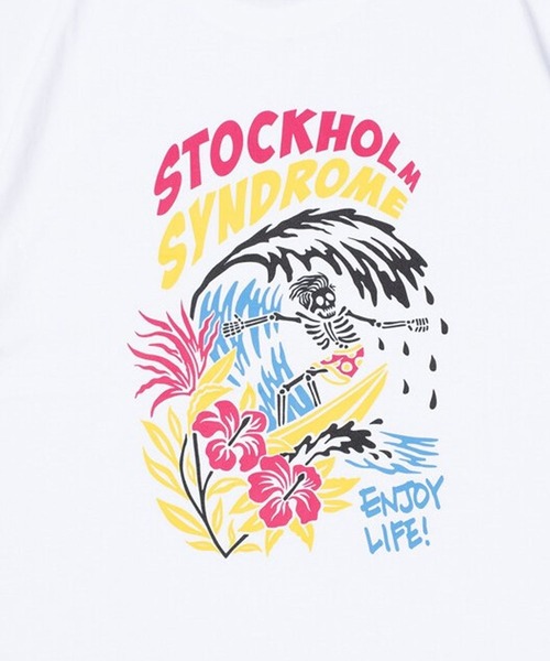 STOCKHOLM SYNDROME（ストックホルムシンドローム）の「【UNISEX】STOCKHOLM SYNDROME／サーフィンスケルトンT 2907416（Tシャツ/カットソー・レディース・ホワイト/ブラック・FREE）」の4枚目の写真