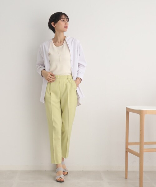 DRESKIP（ドレスキップ）の「◆パール調釦でレディに魅せる バンドカラー七分袖ブラウス（シャツ/ブラウス・レディース・オフホワイト/ブルー系2/ピンク系7・02/03）」の4枚目の写真