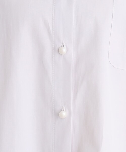 DRESKIP（ドレスキップ）の「◆パール調釦でレディに魅せる バンドカラー七分袖ブラウス（シャツ/ブラウス・レディース・オフホワイト/ブルー系2/ピンク系7・02/03）」の22枚目の写真