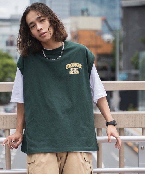 WEGO（ウィゴー）の「WEGO/【3点セット】アクセ付きアンサンブルカットベストT（アンサンブル・メンズ・ブラック/サックスブルー/ダークグリーン/ダークオレンジ・MEDIUM/LARGE）」の20枚目の写真