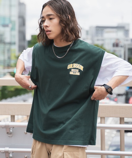 WEGO（ウィゴー）の「WEGO/【3点セット】アクセ付きアンサンブルカットベストT（アンサンブル・メンズ・ブラック/サックスブルー/ダークグリーン/ダークオレンジ・MEDIUM/LARGE）」の12枚目の写真