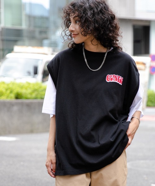 WEGO（ウィゴー）の「WEGO/【3点セット】アクセ付きアンサンブルカットベストT（アンサンブル・メンズ・ブラック/サックスブルー/ダークグリーン/ダークオレンジ・MEDIUM/LARGE）」の17枚目の写真