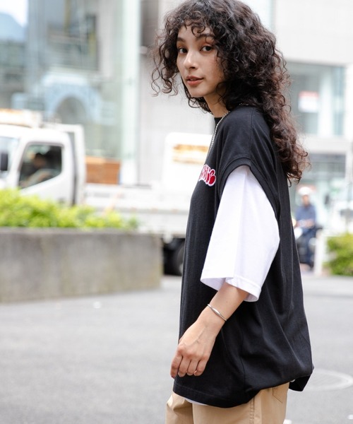 WEGO（ウィゴー）の「WEGO/【3点セット】アクセ付きアンサンブルカットベストT（アンサンブル・メンズ・ブラック/サックスブルー/ダークグリーン/ダークオレンジ・MEDIUM/LARGE）」の18枚目の写真