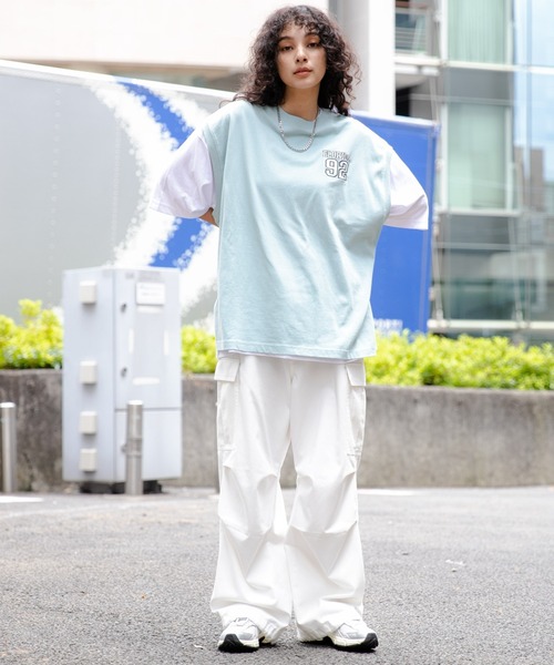 WEGO（ウィゴー）の「WEGO/【3点セット】アクセ付きアンサンブルカットベストT（アンサンブル・メンズ・ブラック/サックスブルー/ダークグリーン/ダークオレンジ・MEDIUM/LARGE）」の7枚目の写真