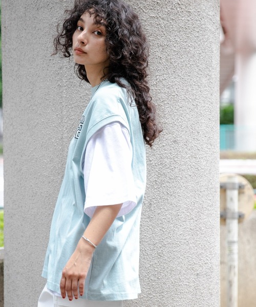 WEGO（ウィゴー）の「WEGO/【3点セット】アクセ付きアンサンブルカットベストT（アンサンブル・メンズ・ブラック/サックスブルー/ダークグリーン/ダークオレンジ・MEDIUM/LARGE）」の6枚目の写真