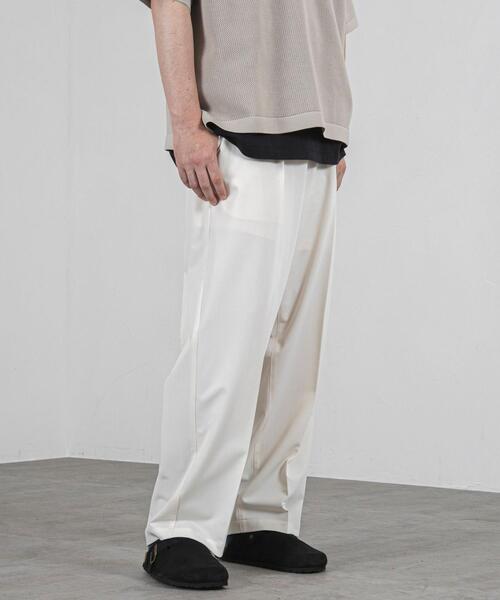 coen（コーエン）の「センタープレスタックワイドスラックス（スラックス・メンズ・ブラック/オフホワイト/ダークグレー・S/L/M）」の4枚目の写真