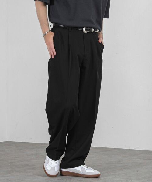 coen（コーエン）の「センタープレスタックワイドスラックス（スラックス・メンズ・ブラック/オフホワイト/ダークグレー・S/L/M）」の7枚目の写真