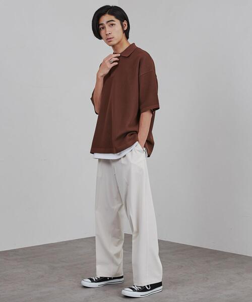 coen（コーエン）の「センタープレスタックワイドスラックス（スラックス・メンズ・ブラック/オフホワイト/ダークグレー・S/L/M）」の15枚目の写真