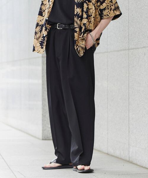 coen（コーエン）の「センタープレスタックワイドスラックス（スラックス・メンズ・ブラック/オフホワイト/ダークグレー・S/L/M）」の17枚目の写真