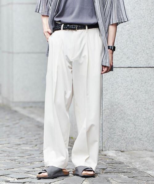 coen（コーエン）の「センタープレスタックワイドスラックス（スラックス・メンズ・ブラック/オフホワイト/ダークグレー・S/L/M）」の22枚目の写真