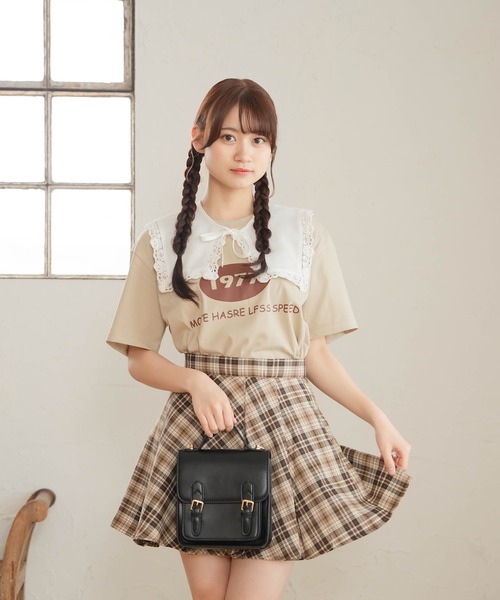 Cham.（チャム）の「チェックフレアスカート（スカート・レディース・ブラウン・F）」の8枚目の写真