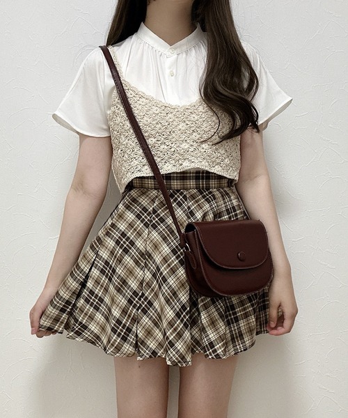 Cham.（チャム）の「チェックフレアスカート（スカート・レディース・ブラウン・F）」の13枚目の写真