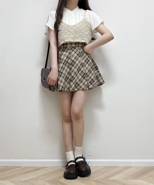 Cham.（チャム）の「チェックフレアスカート（スカート・レディース・ブラウン・F）」の19枚目の写真