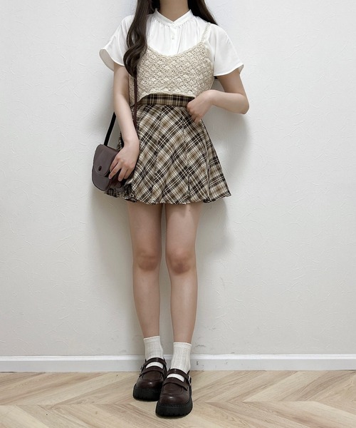 Cham.（チャム）の「チェックフレアスカート（スカート・レディース・ブラウン・F）」の15枚目の写真