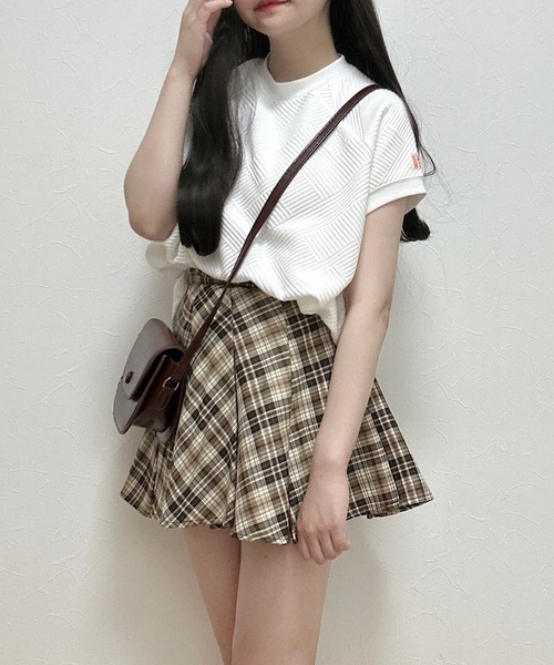 Cham.（チャム）の「チェックフレアスカート（スカート・レディース・ブラウン・F）」の16枚目の写真