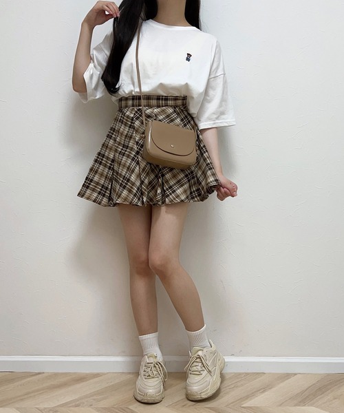 Cham.（チャム）の「チェックフレアスカート（スカート・レディース・ブラウン・F）」の20枚目の写真