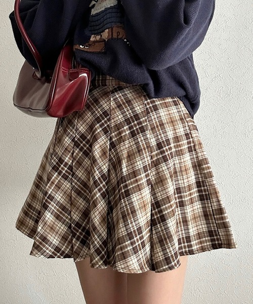 セール】チェックフレアスカート（スカート）｜Cham.（チャム