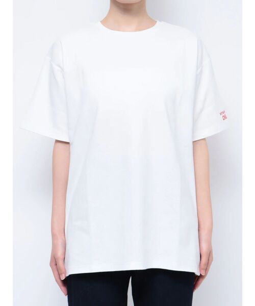 MURUA(ムルーア)の「ジューススクエアステッカーTシャツ(Tシャツ/カットソー・レディース・ホワイト/ブラック・FREE)」の10枚目の写真