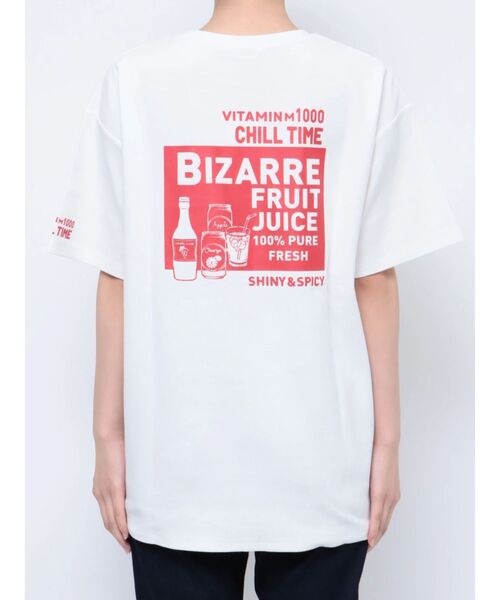 MURUA(ムルーア)の「ジューススクエアステッカーTシャツ(Tシャツ/カットソー・レディース・ホワイト/ブラック・FREE)」の12枚目の写真