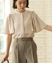 OPAQUE.CLIP | フレアスリーブ バンドカラーブラウス【イージーケア/洗濯機洗い可】(シャツ/ブラウス)